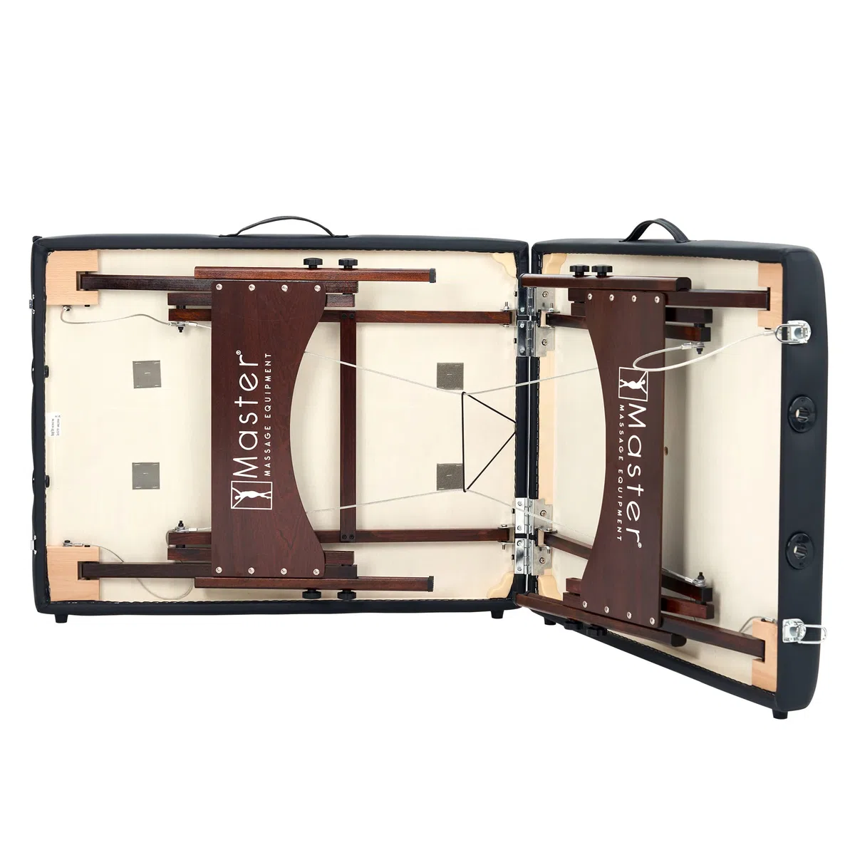Master Massage Argo, lettino portatile per massaggi, 71 cm, con gambe in legno di noce, pieghevole, ultraleggero, nero