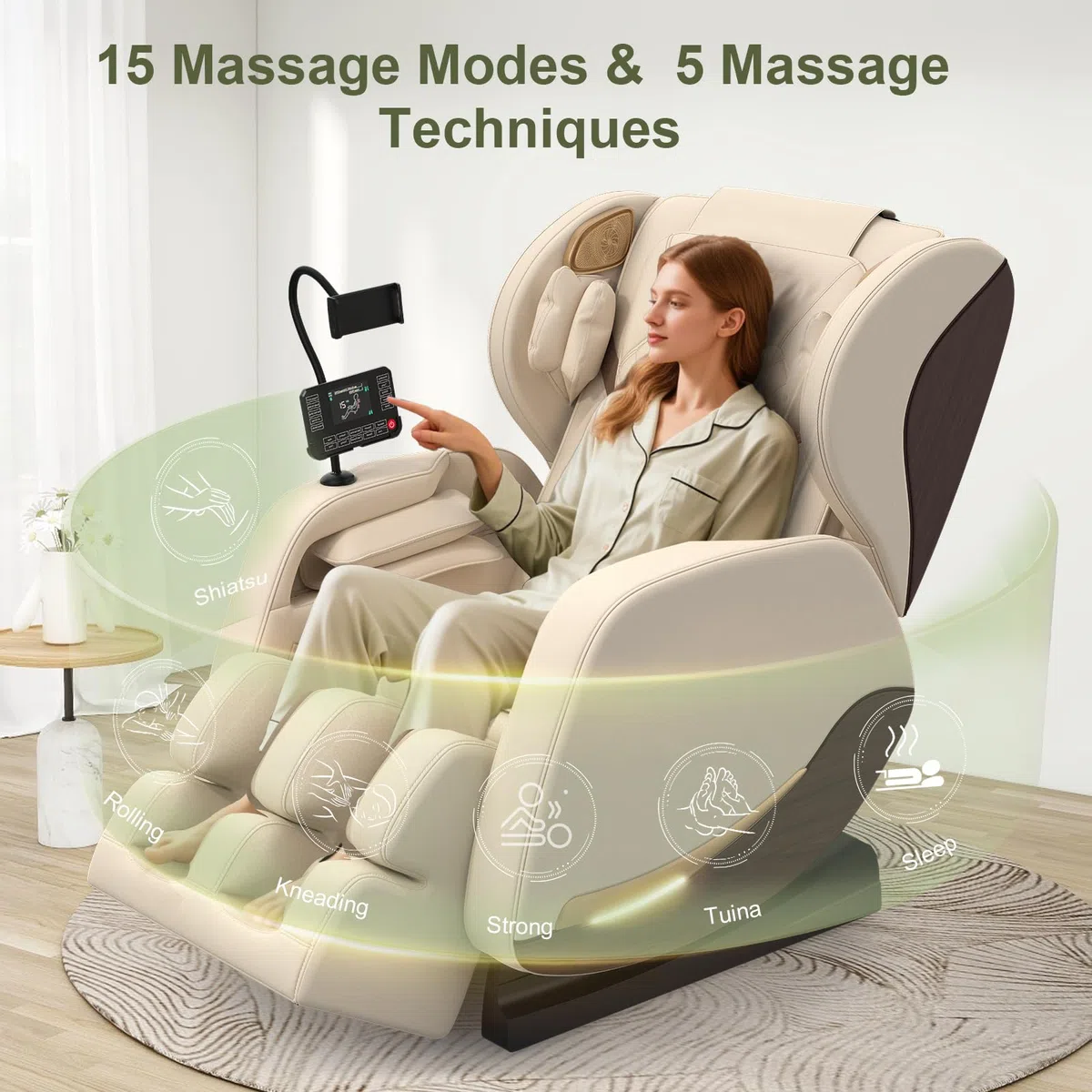 Poltrona Massaggianti Per Tutto il Corpo con Riscaldamento,14 rulli per Massaggio,Massaggio piedi,8 Airbag, Altoparlante Bluetooth, Controller Touch Screen,Poltrona massaggianteo per Homer Theater