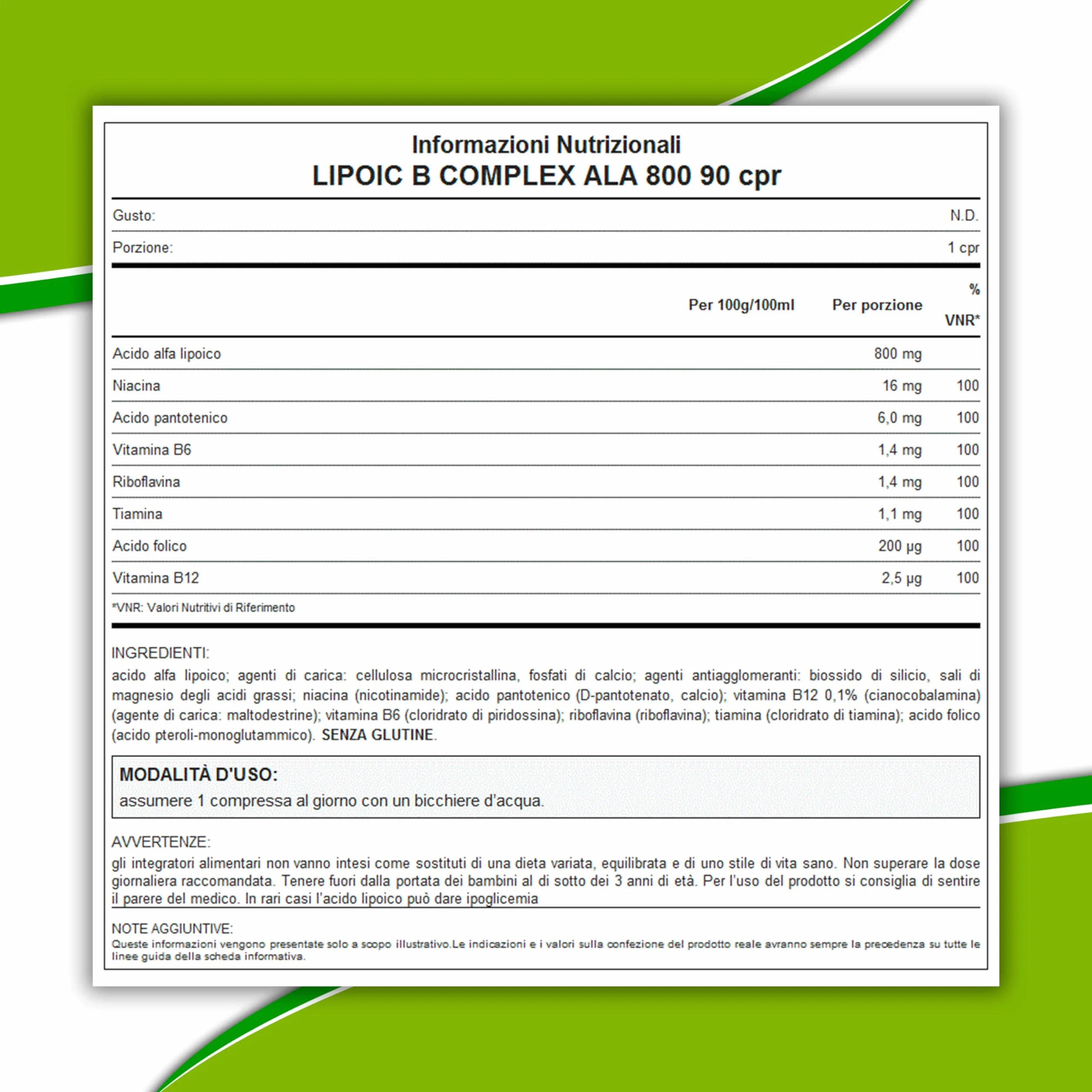 WHY NATURE LIPOIC COMPLEX Acido Alfa Lipoico 800 mg Alto Dosaggio Integratore Alimentare 90 Compresse