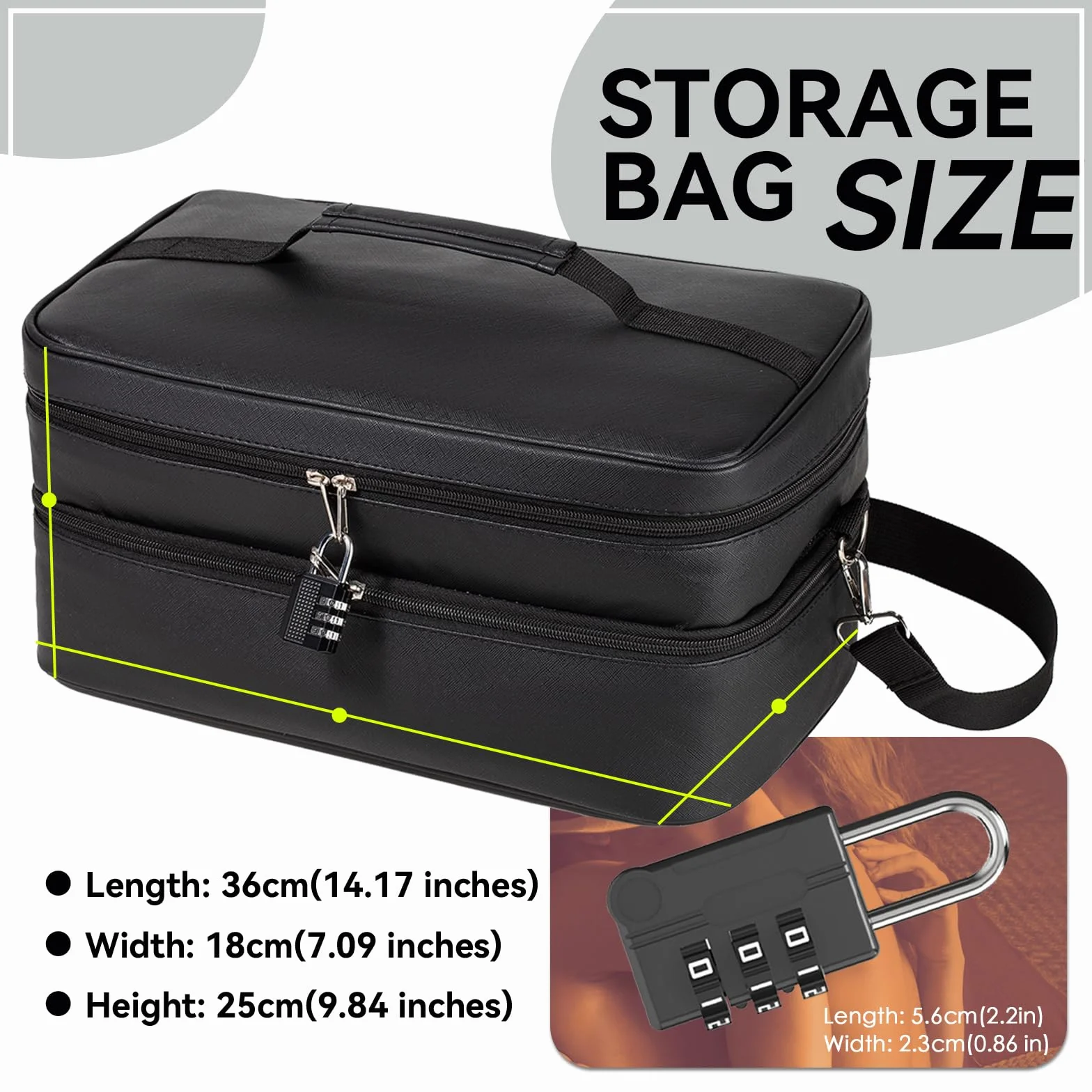 Borsa Portaoggetti Chiudibile per Sex Toys – Organizer a 2 Scomparti con Serrature a Combinazione