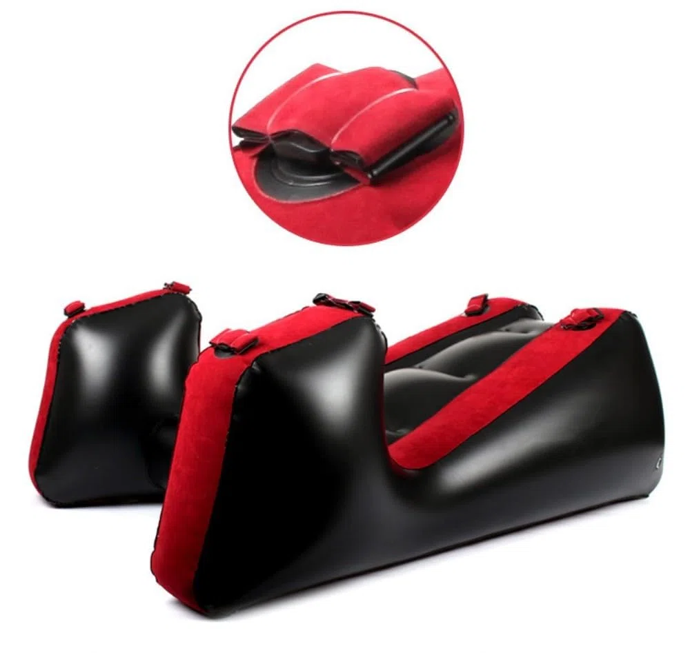 Multi posizioni Bondage Rampa Inflatable Poltrona Letto Sedia Gonfiabile Divano Lounge Gambe Diviso SM Sedia Cuscino Divano con Manette Caviglie