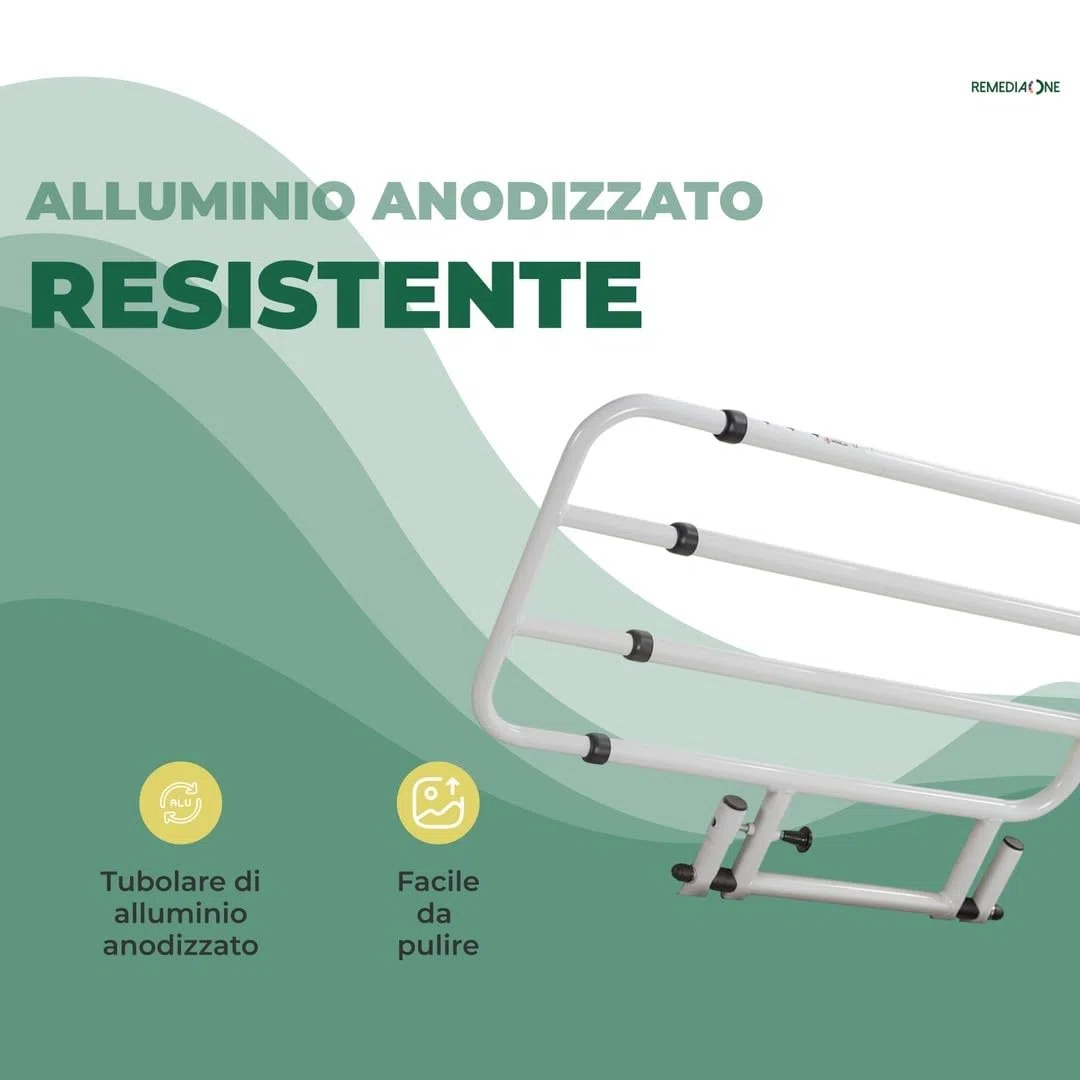 Sponda Letto Matrimoniale Universale Anticaduta, Sponda Letto Anziani e Disabili Ribaltabile e Regolabile - 67–105 cm