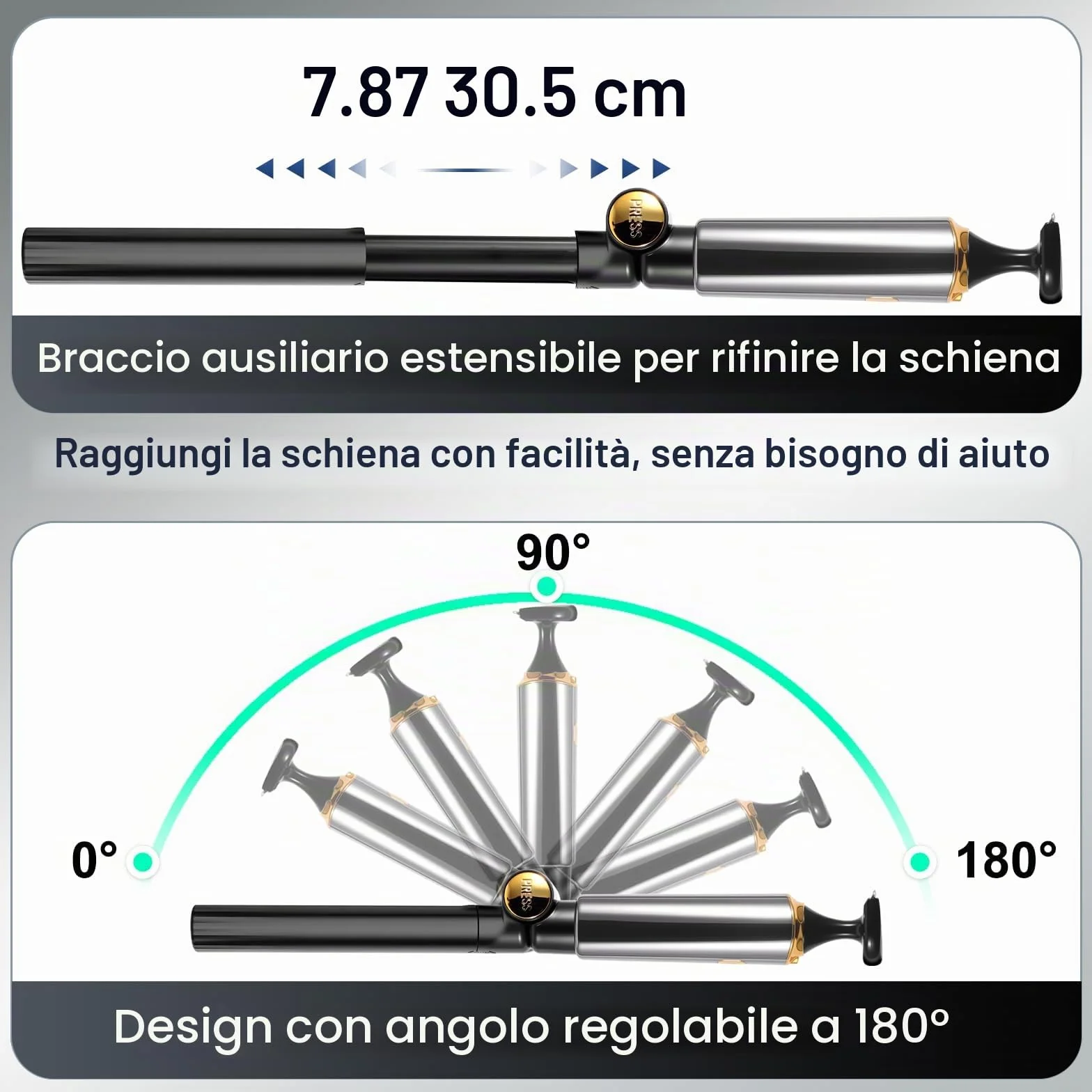 Hatteker Rasoio elettrico da uomo 4 in 1 impermeabile con braccio ausiliario allungabile