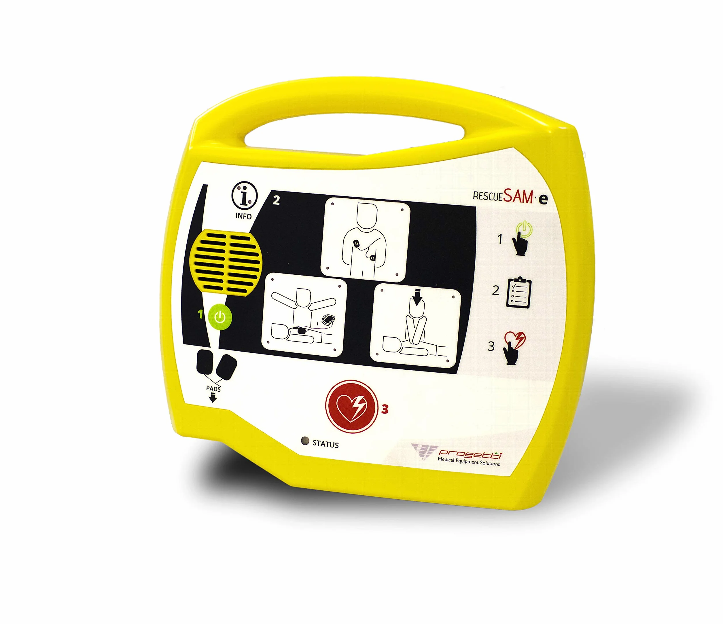 Defibrillatore DAE Rescue SAMe con elettrodi adulti e batteria