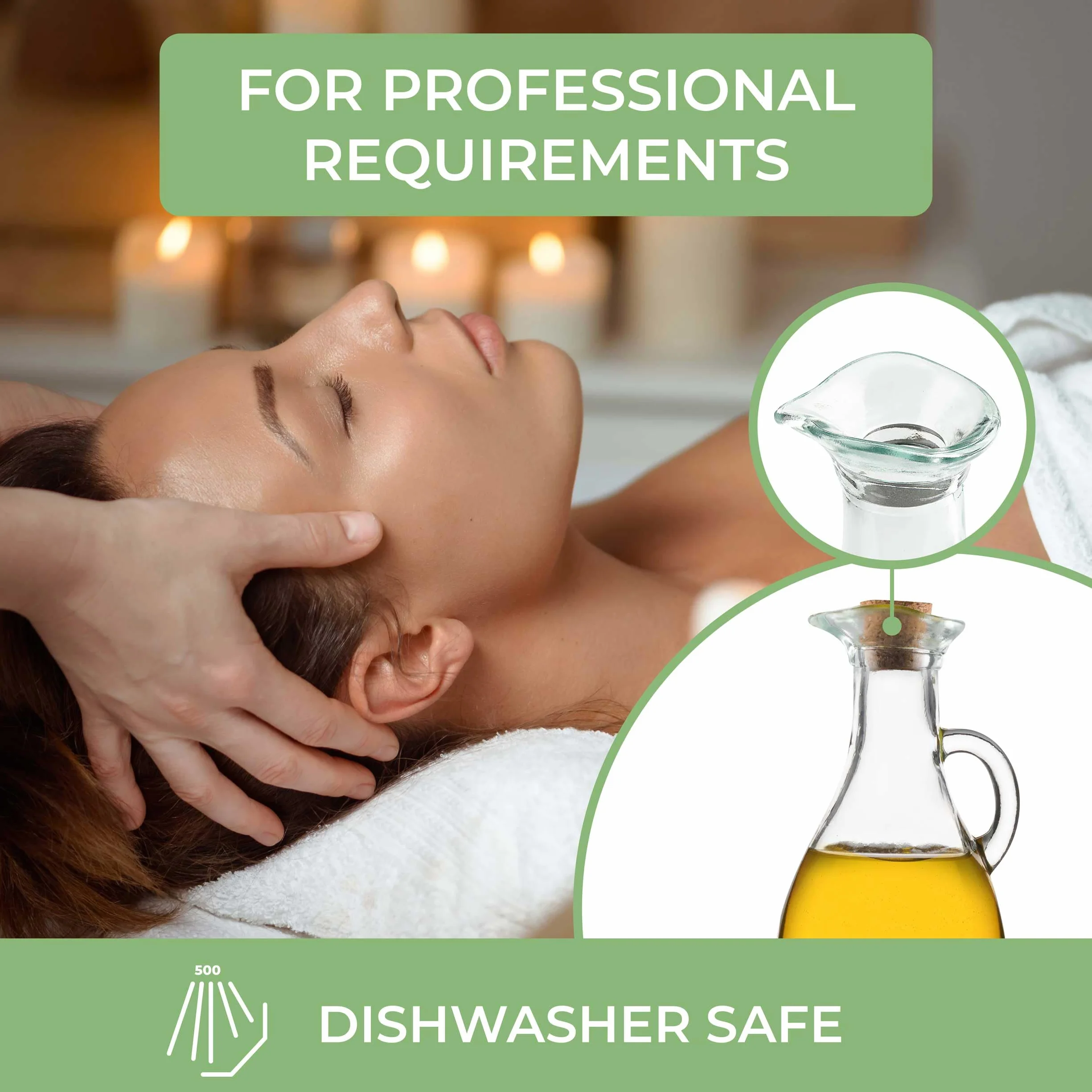Riscaldatore olio da massaggio MASSAGE-EXPERT 5 minuti 0-100°C vetro