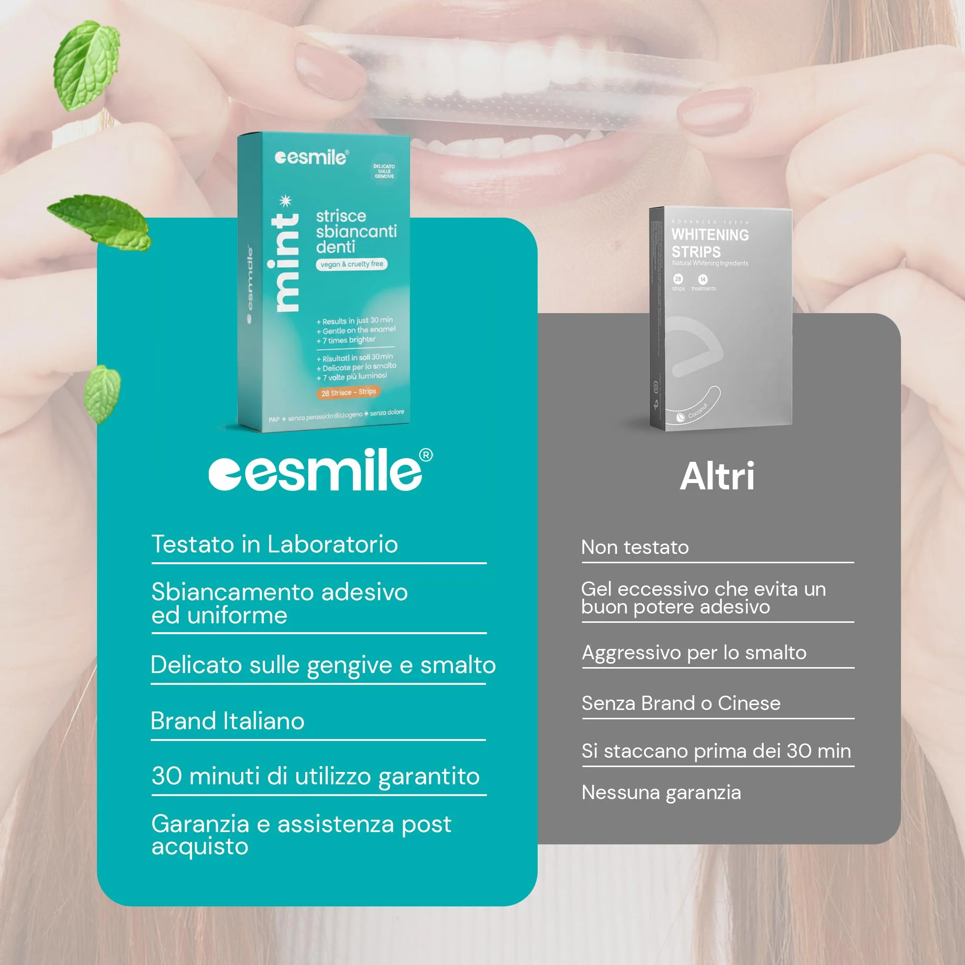 ESMILE Strisce Sbiancanti Denti, Trattamento Professionale a Casa, 14 Strisce
