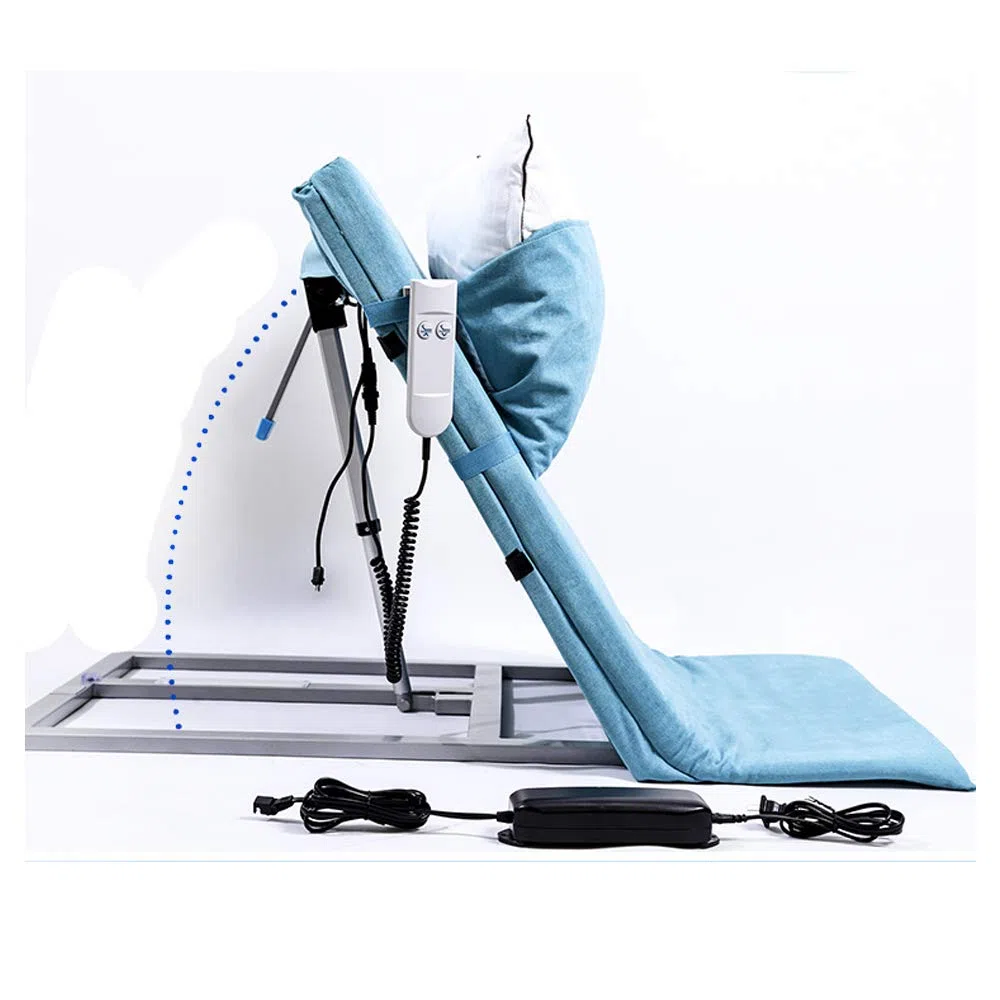 Supporto per Schienale per Letto di Sollevamento Elettrico per Anziani Sollevatore Elettrico Regolabile Poggiatesta Staccabile e Sollevatore per Cuscini Medico in Tela