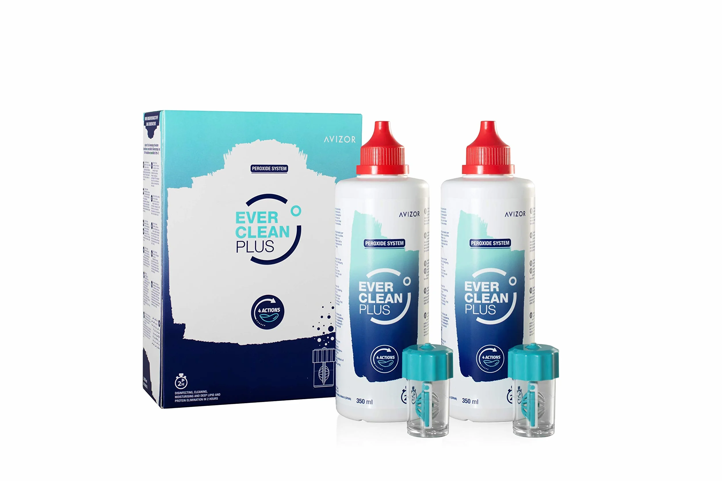 Avizor Everclean Plus 2 X 350 Ml Liquido Per Lenti A Contatto + 90 Compresse