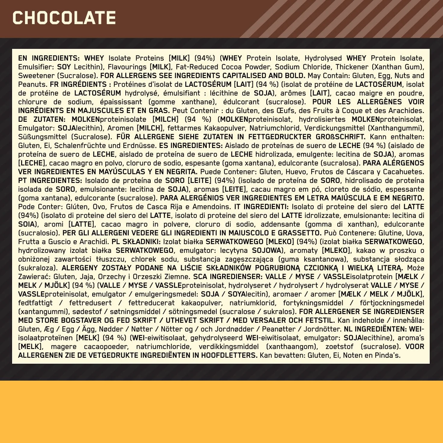 Optimum Nutrition Gold Standard 100% Whey Proteine Isolate Cioccolato 930g