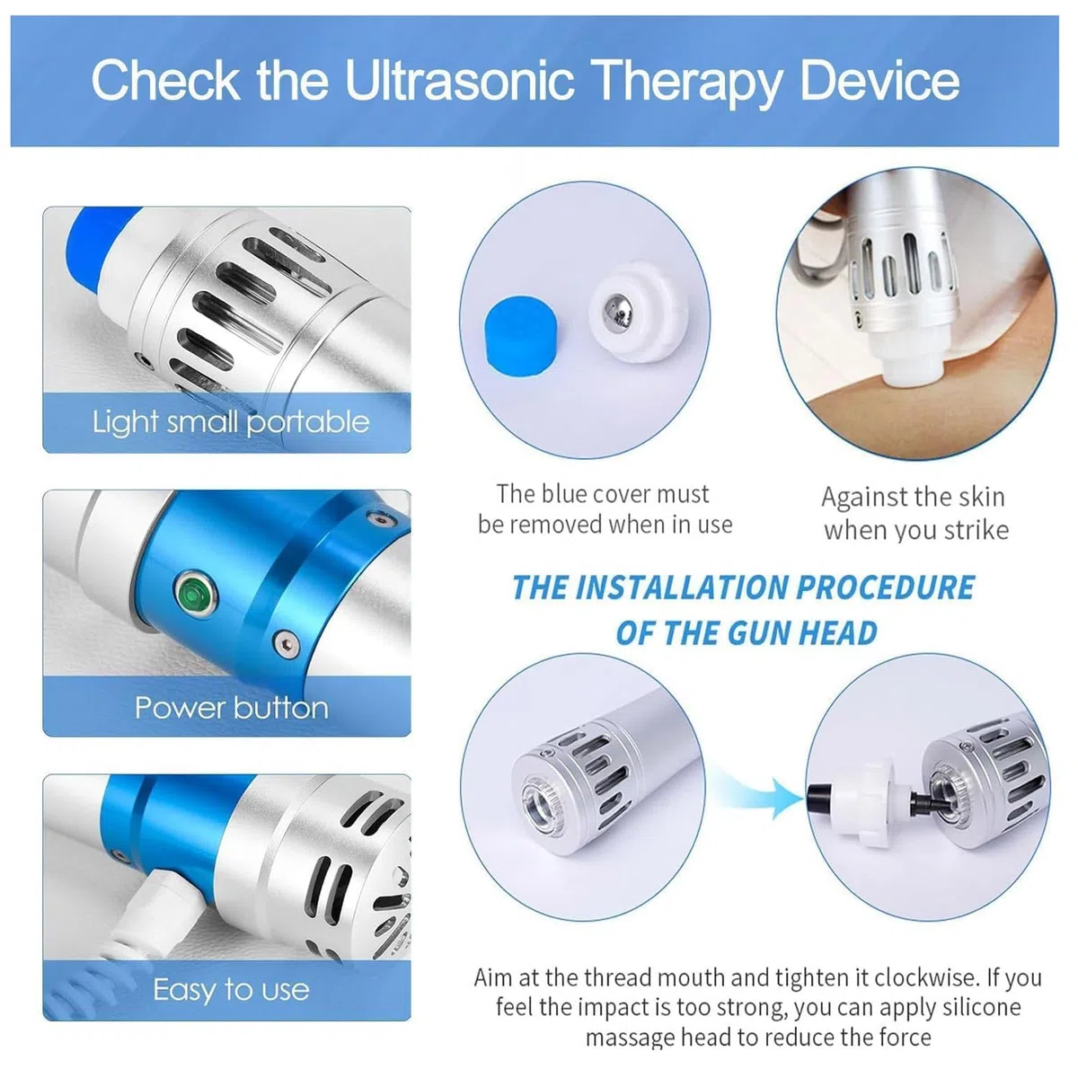 Macchina ad Onde D'urto per Disfunzione Erettile, Dispositivo terapia Focalizzate apparecchio extracorporee fisioterapia Massaggiatore con 10 Teste Per Trattamento Ed e Alleviare Dolore