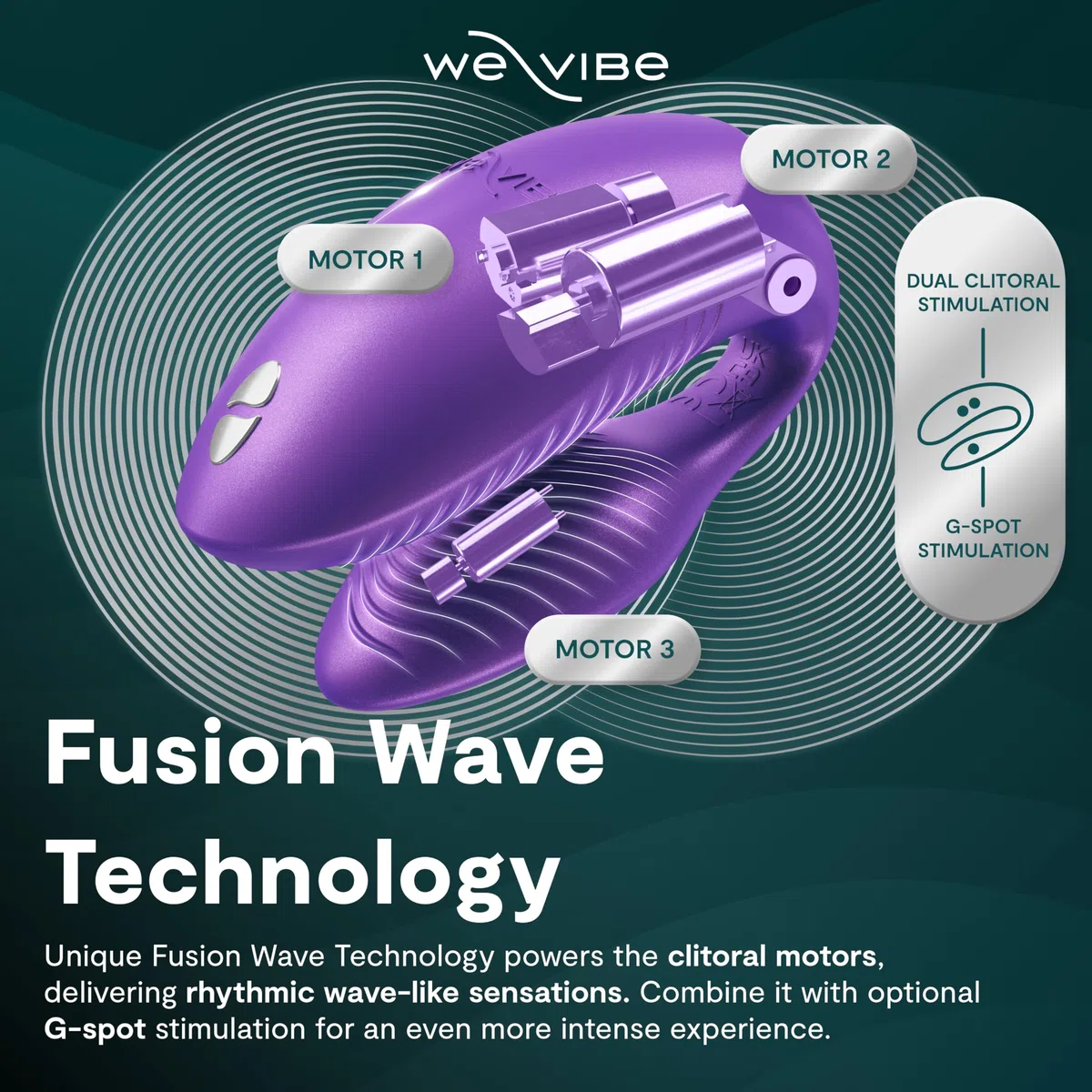 We-Vibe Chorus Pro Vibratore per Coppie con App e Telecomando | Giocattolo Erotico per Coppie in Silicone con 10 Livelli di Intensità | Stimolatore Clitoride & Punto G per Lui e Lei | Viola