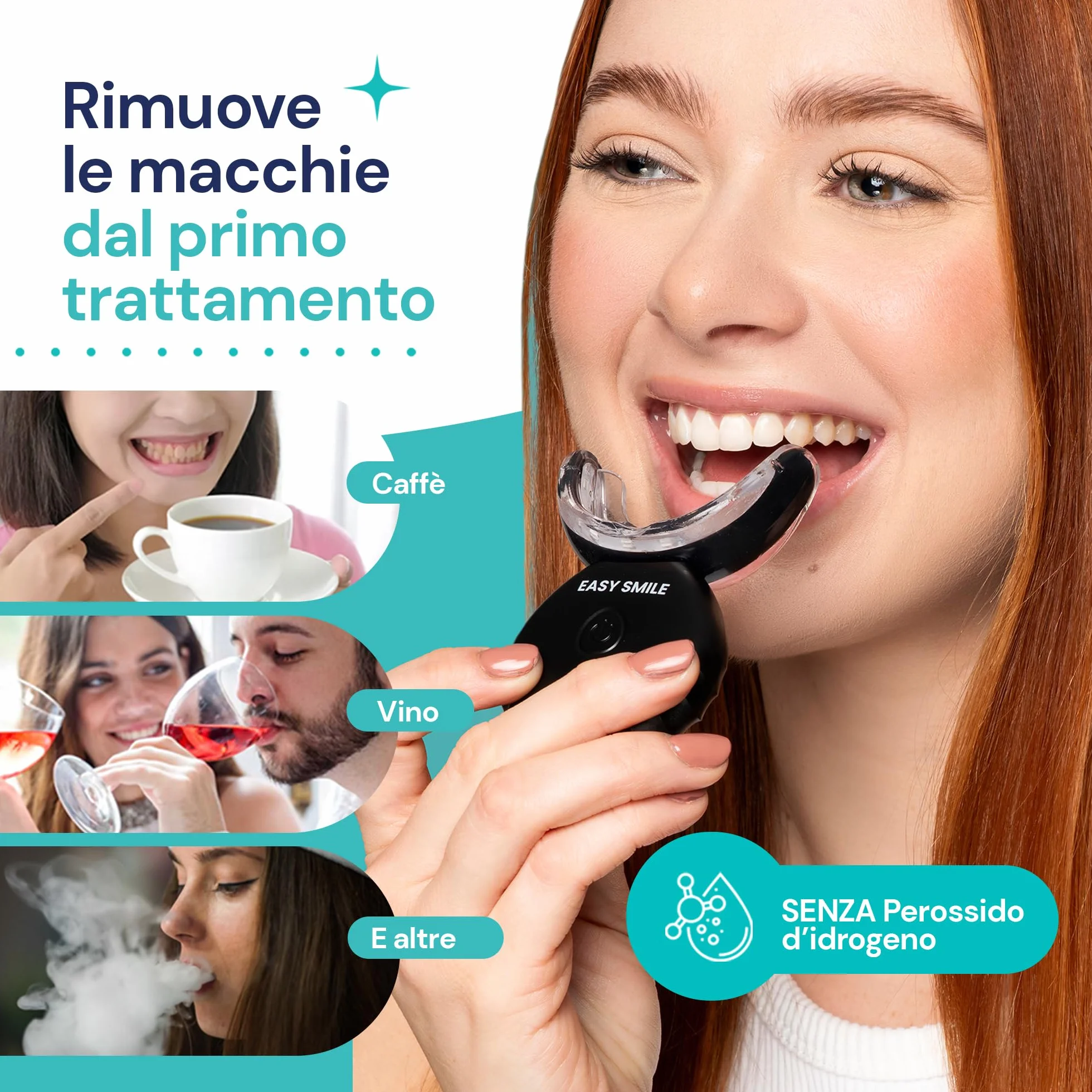 Esmile Kit Sbiancante Denti Professionale LED 16 Luci – Sbiancamento Istantaneo per Denti Sensibili