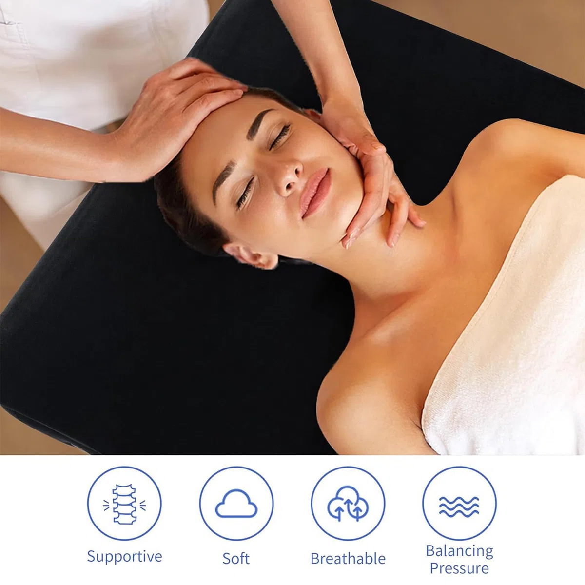 Materasso ergonomico per lettino da massaggio, 180 x 60 cm, con schiuma ad alta densità, per lettino cosmetico, massaggio spa e salone di bellezza (solo materasso)