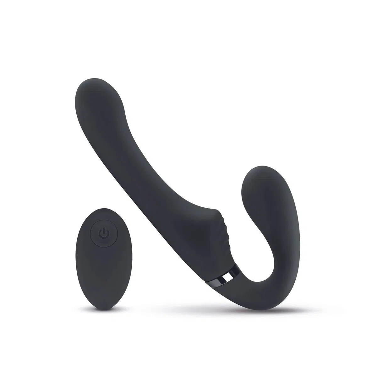 No-parti - Avery senza spalline Strapon Vibrazione Dildo 22 cm - Nero