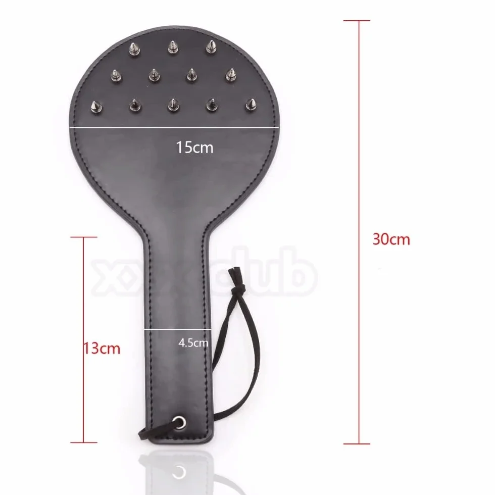 Pelle Rotonda Palla Forma Paddle Frusta con Rivetto