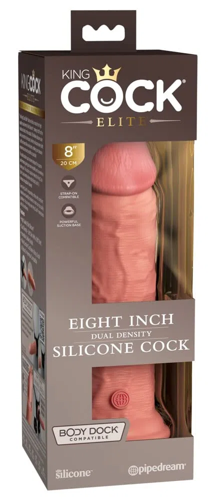 King Cock 8" Silicone Dual Density Cock Light 8 Pollici