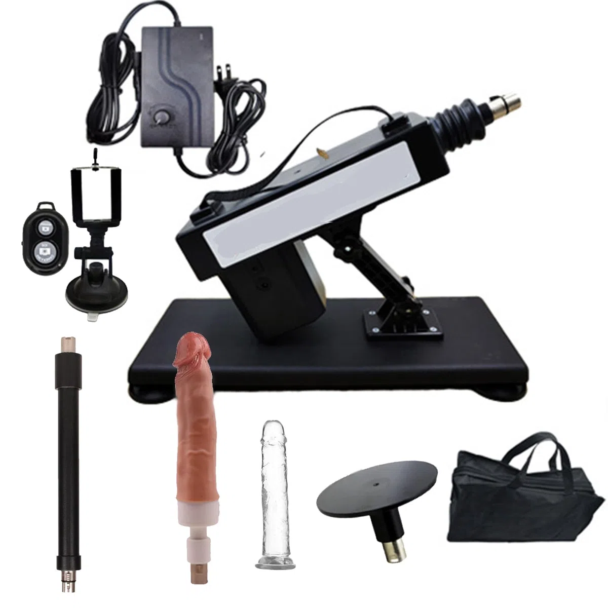 AMAZBEE Macchina del sesso Spinta automatico Fuck Machine Dildo con forti ventose Mani libere dispositivo di stimolazione sessuale sessuale per gli uomini (4 PCS)