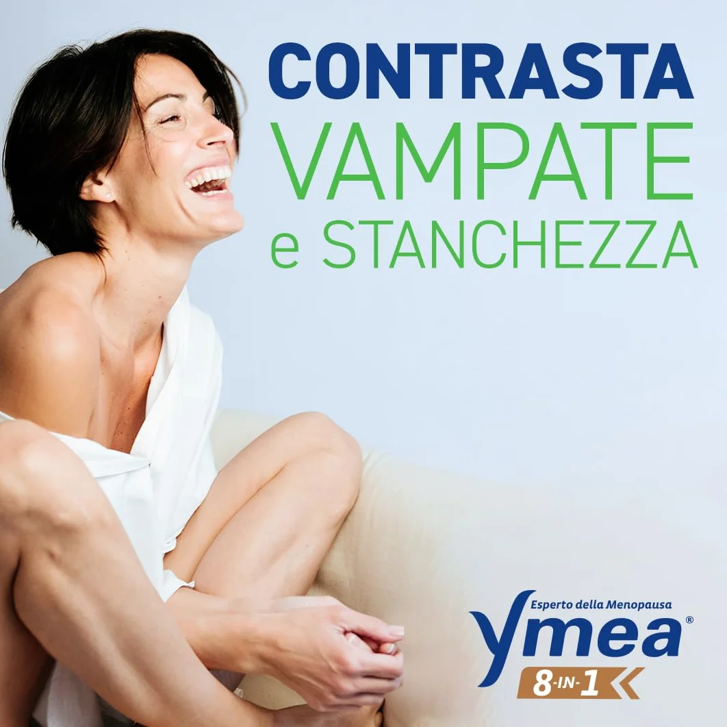 Ymea 8 in 1 Integratore Alimentare Menopausa, 60 Compresse, Supporta Metabolismo e Salute Ossa