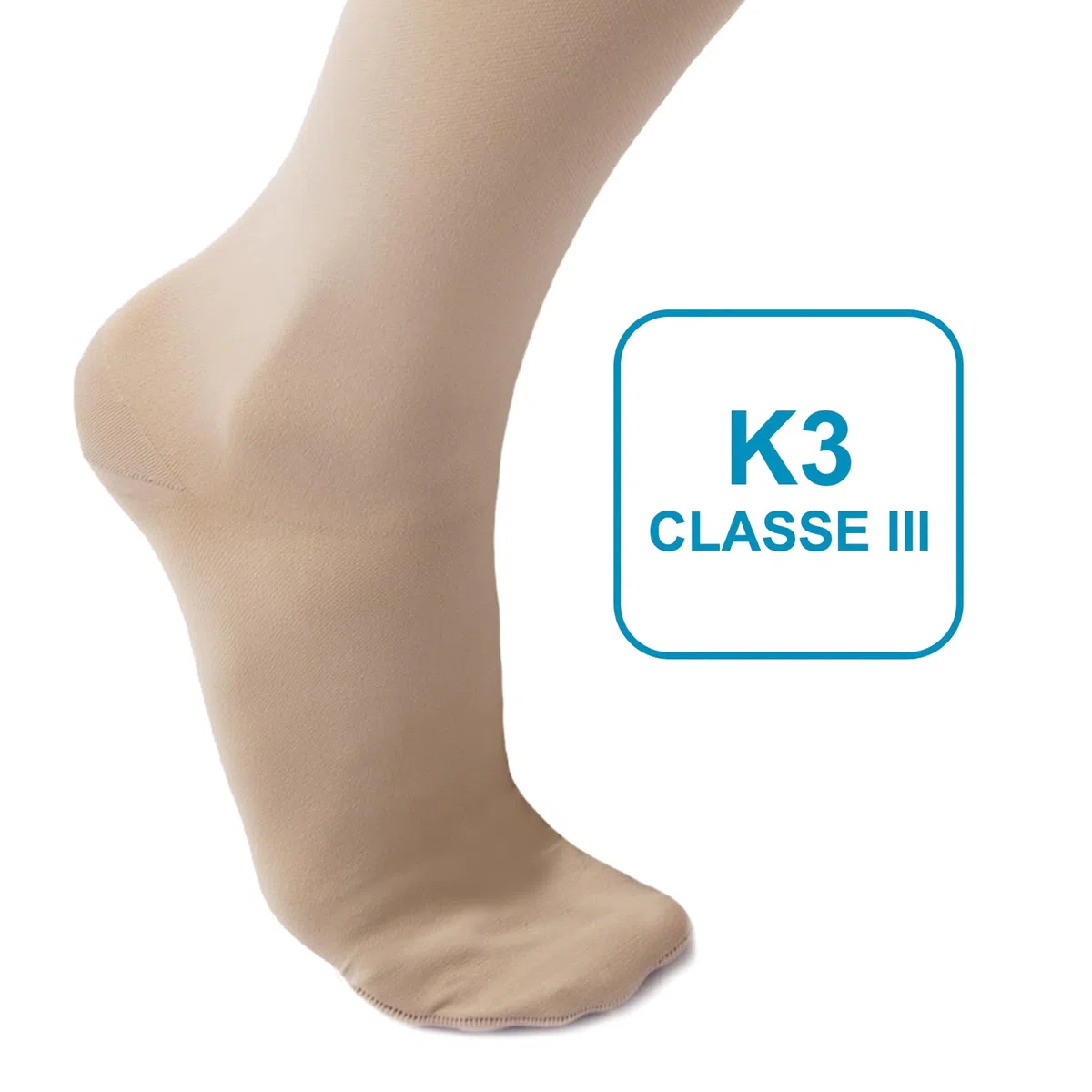 Beman 421C - Collant Medicali K3 Classe 3, Compressione Graduata 34-46 mmHg, Punta Chiusa Unisex, Tallone Rinforzato e Cuciture Piatte, Elastici Resistenti