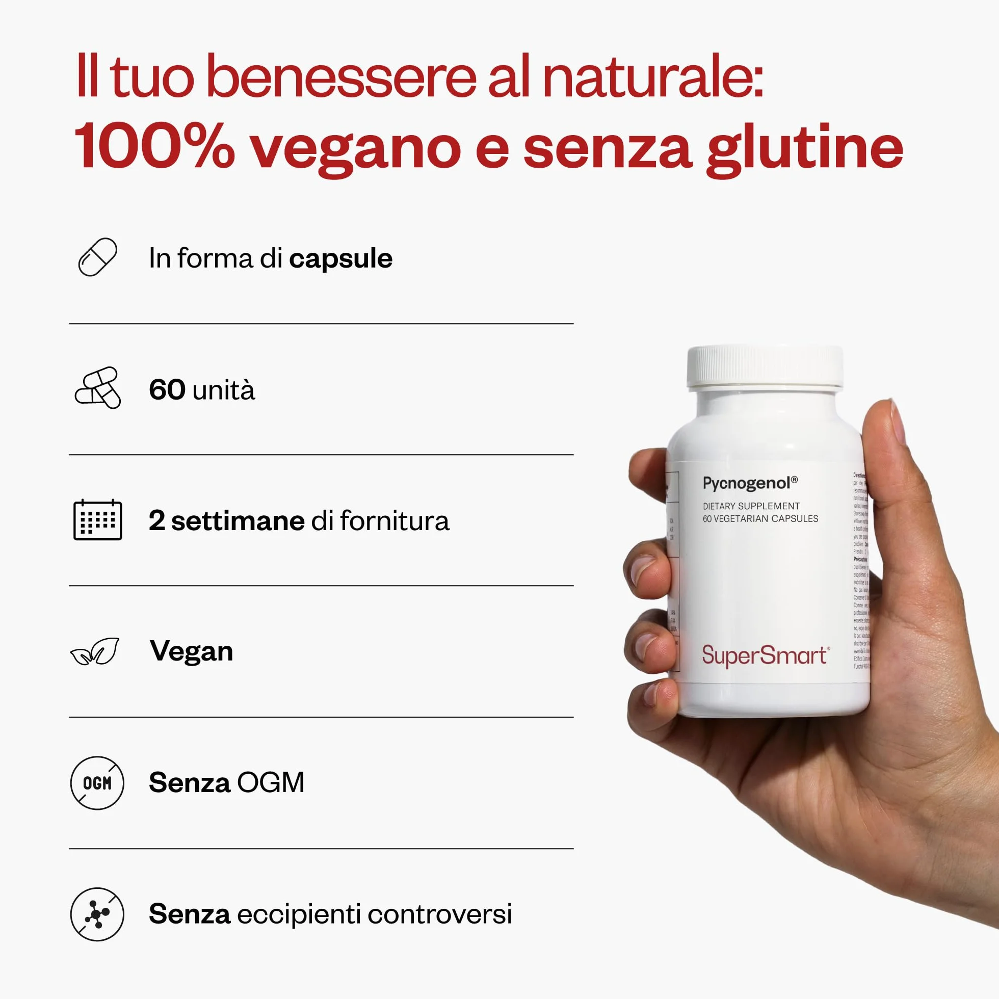 Pycnogenol® 60 capsule vegetali supporta circolazione sanguigna e comfort gambe