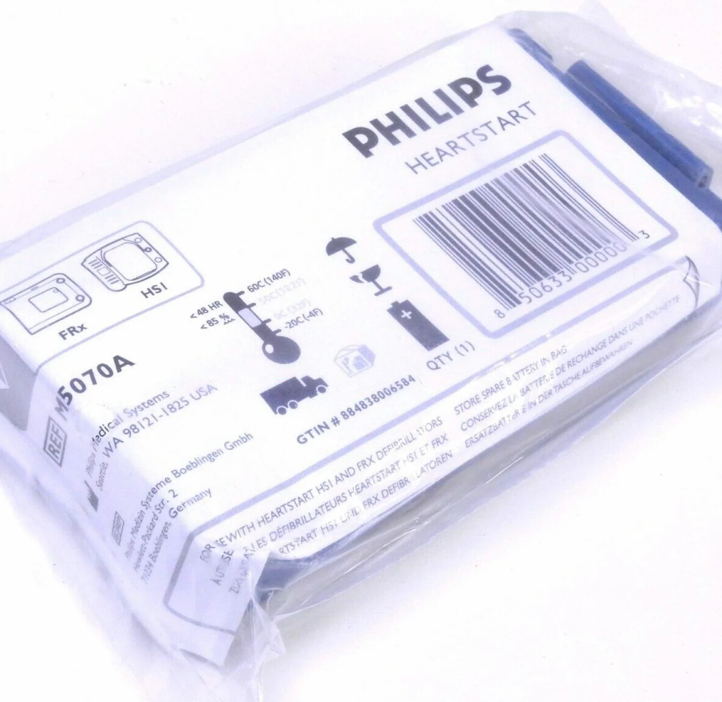 PHILIPS Batteria per Defibrillatore HeartStart HS1 FRx al litio non ricaricabile durata 4 anni in standby M5070A