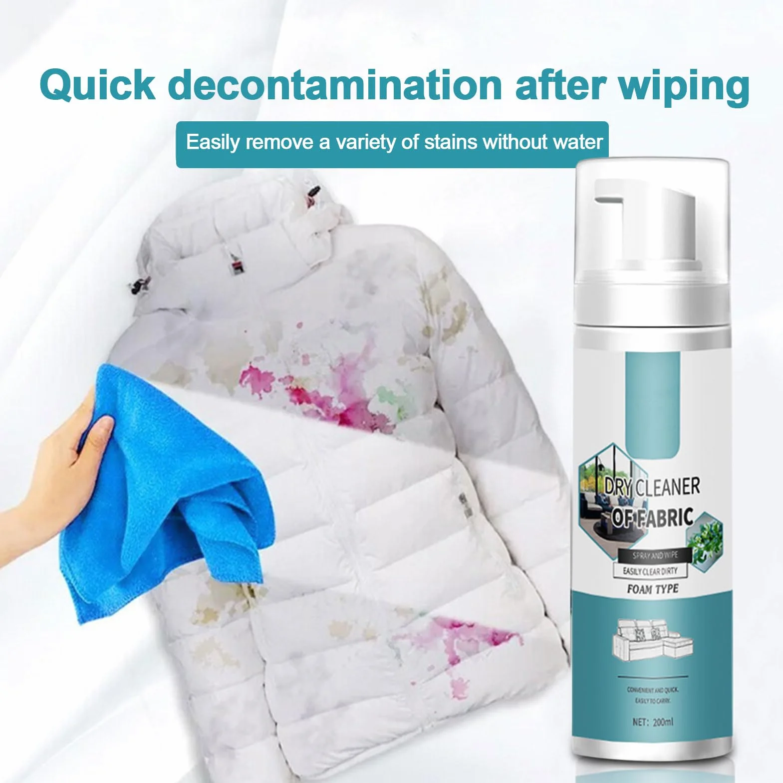 Detergente per materassi schiuma per tessuti auto antiodori a secco