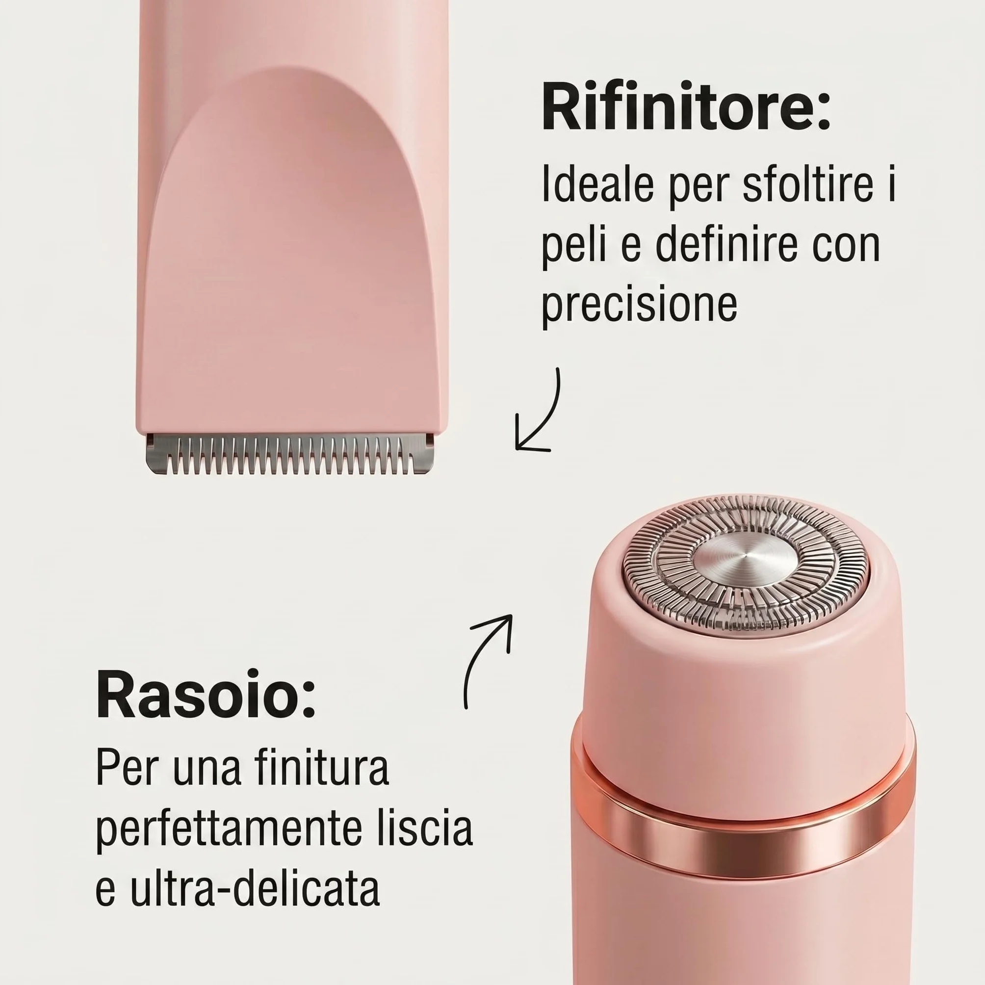 Glorya Rasoio Elettrico Donna 2 in 1 IPX7 Lame in Ceramica Ricaricabile Trimmer Bikini