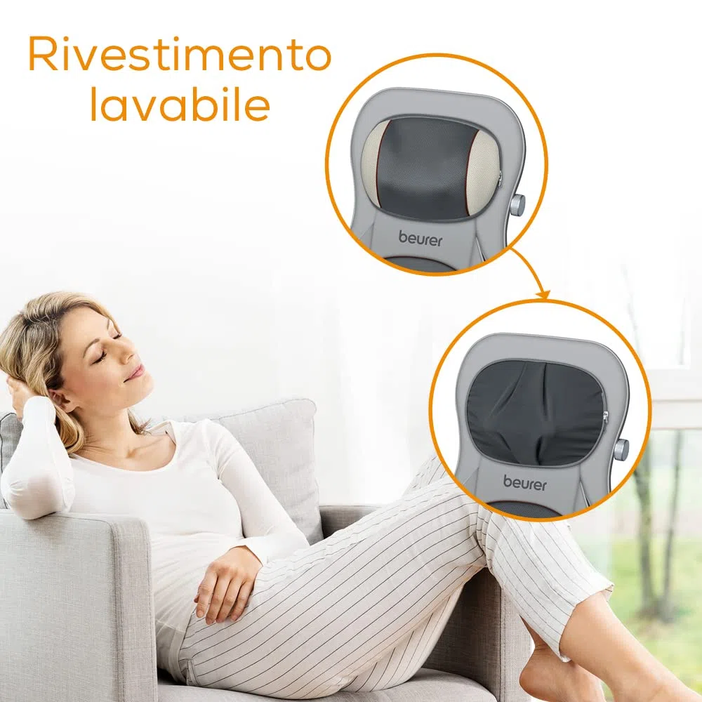Beurer MG 320 – Coprisedile per Massaggio Shiatsu Benefico ad Aria Compressa e Riscaldamento Attivabile
