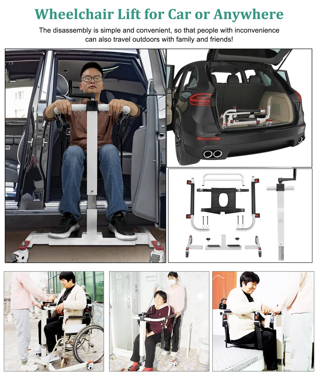Sollevatore per Pazienti, Sollevatore Portatile per Disabili per Auto, Sedile da Trasferimento per Bagno, Sollevatore per Sedia a Rotelle, Altezza/Larghezza Regolabili