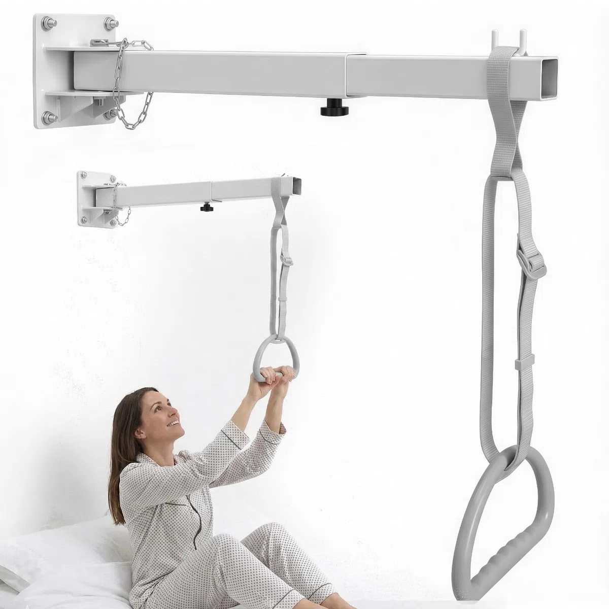 Trapezio Bar per letto Aiuti Mobilità,Trapezio da Letto per,Anziani Comodino Pull Up Bar Ascensore,medico per Trasferimento Rail Aiuto in piedi Handicap ausili per alzarsi dal