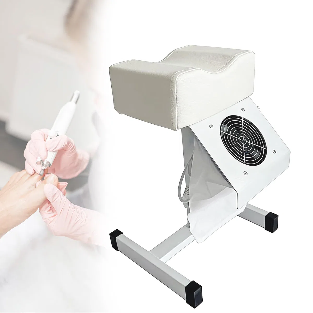Sgabello per pedicure con aspirazione, mobile pedicure, altezza regolabile 48-80 cm, per salone di bellezza