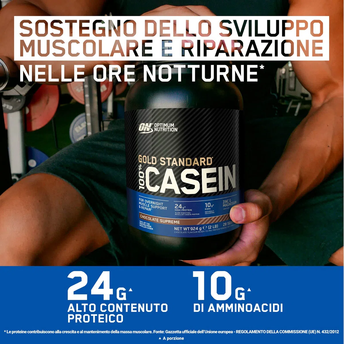 Optimum Nutrition Gold Standard 100% Casein Proteine di Caseina in Polvere con Zinco e Magnesio a Rilascio Graduale Durante la Notte Gusto Cioccolato 1,82Kg 55 Porzioni + Shaker in Plastica