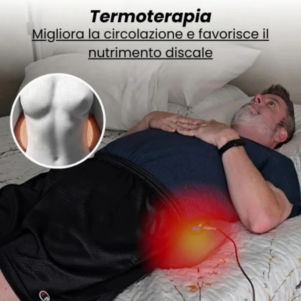 dorsanova Cuscino Lombare Massaggiante 3-in-1 Ricaricabile con Calore, Vibrazione e Trazione - Ergonomico per Ufficio, Casa e Viaggi