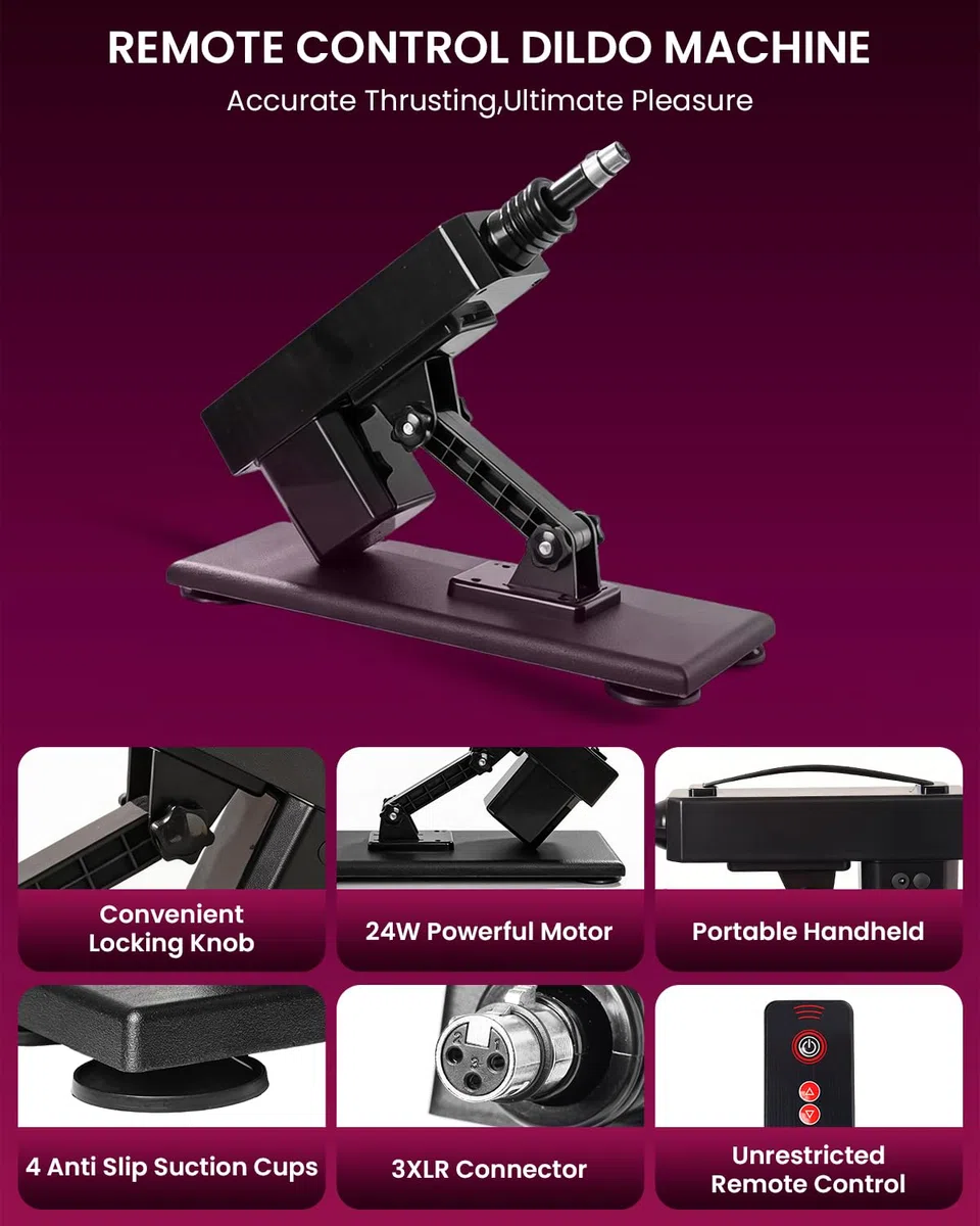 Macchina del Sesso Automatica con 7 Accessori & Telecomando | Sex Machine Elettrica con Movimento Automatico Regolabile | Sexmachine con 3XLR Connettore per Uomo e Donna | Massaggio Punto G & Anale
