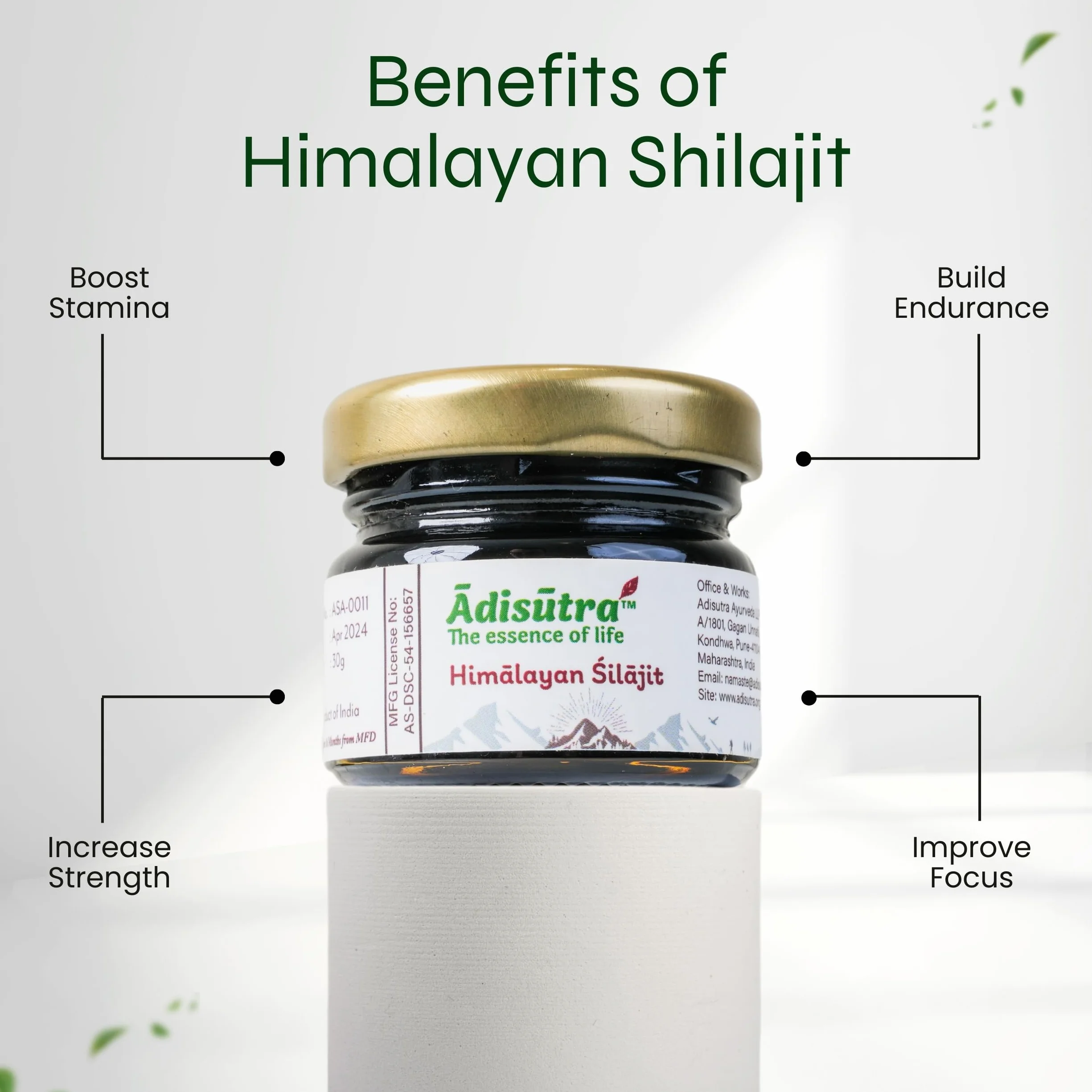 Adisutra Resina Shilajit | Qualità testata con acido fulvico e oligominerali | Shilajit puro per uomo e donna | Shilajit Pure Himalaya biologica, energetica e sistema immunitario