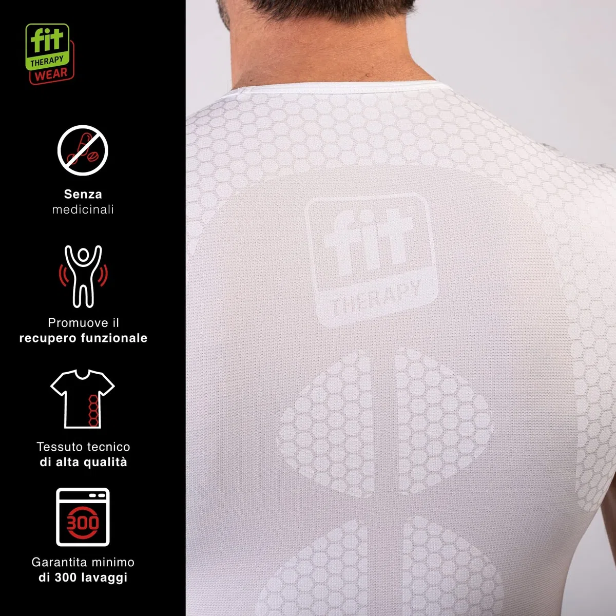 Maglia Unisex per Dolori Muscolari - Dispositivo Medico per Cervicale, Spalle, Dorso e Lombare - Tessuto Tecnico Traspirante