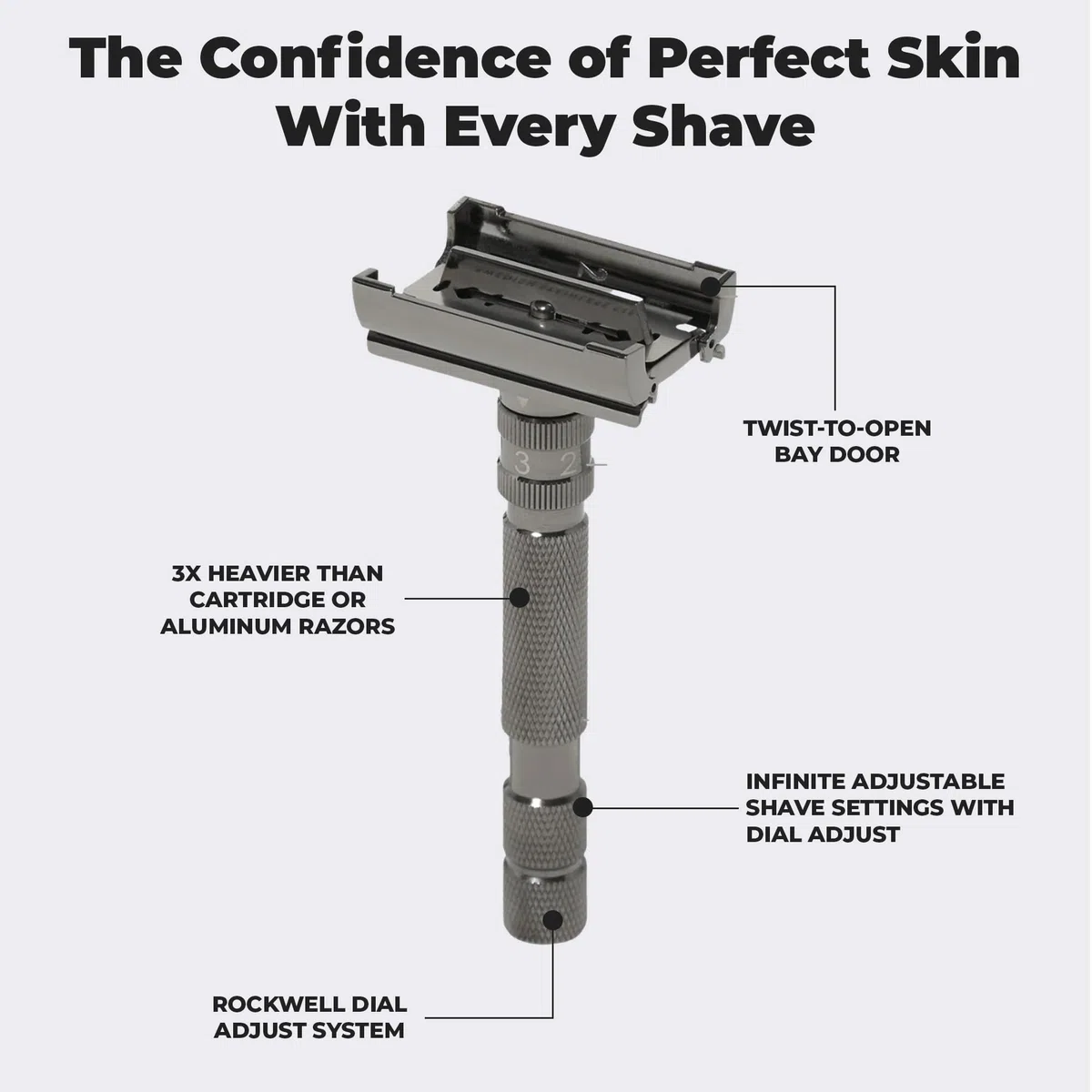 Rockwell rasoio di sicurezza T2 regolabile TTO Gun Metal