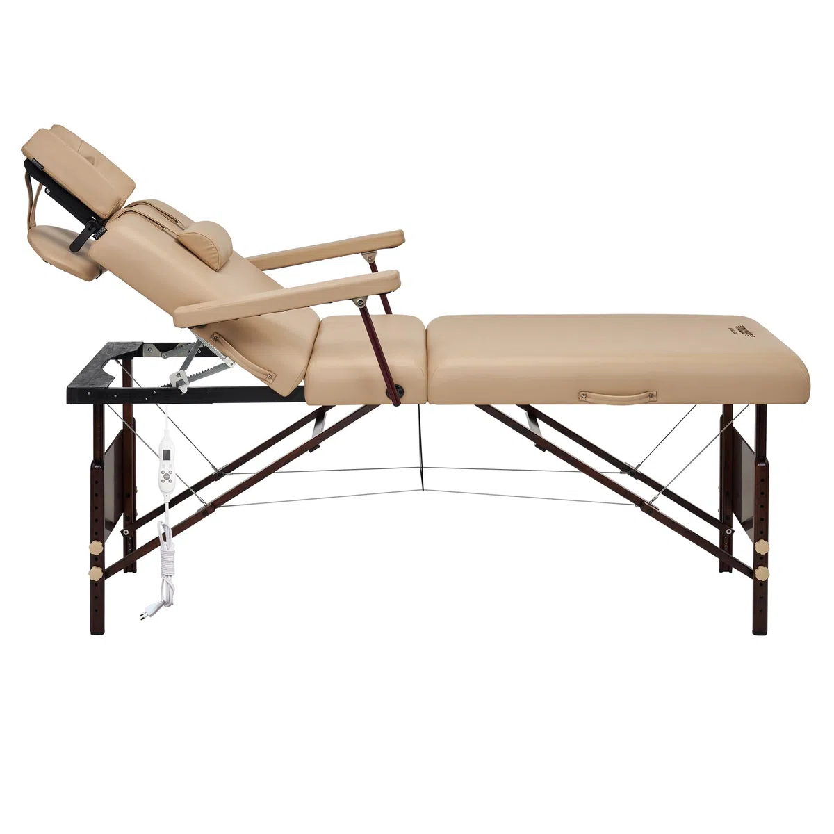 Master Massage Del Ray Salon Therma Top - Lettino pieghevole per massaggi e cosmetici, riscaldabile, schienale regolabile con cuscino musicale, altoparlante Bluetooth