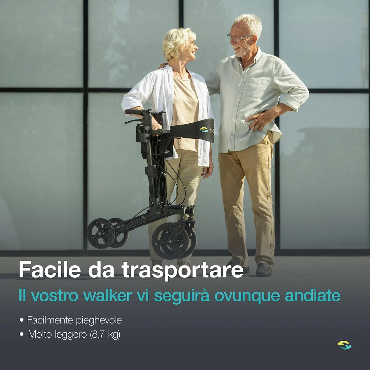 HELAVO Deambulatore per Anziani Superiore - Rollator Alluminio Regolabile Individualmente - Perfetto per la Casa e l'Esterno