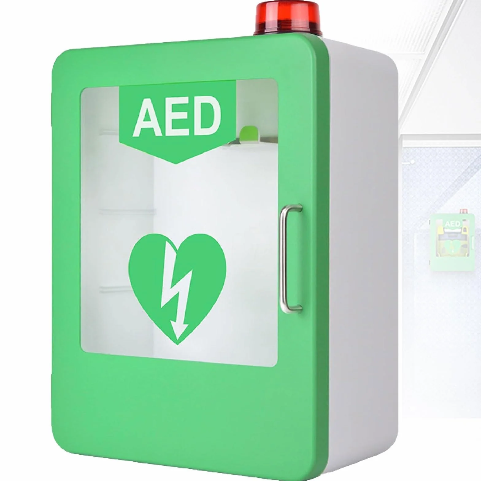 Armadio porta defibrillatore DAE da parete con allarme finestra trasparente universale