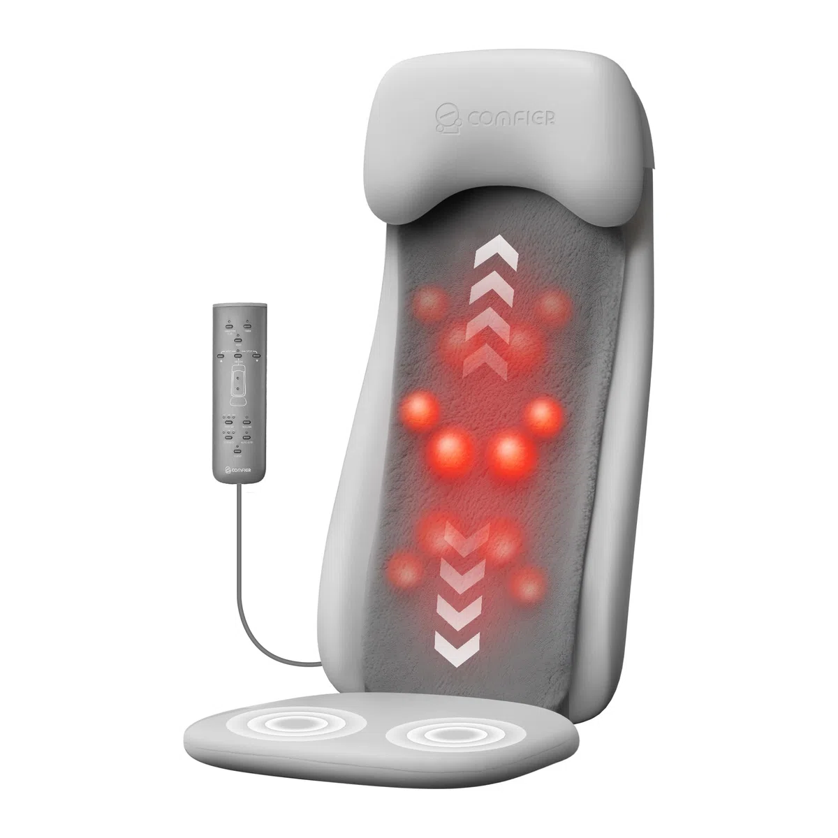 COMFIER Sedile Massaggiante Shiatsu con Funzione Riscaldante, Massaggiatore Schiena e Collo per Tessuti Profondi Shiatsu 2D/3D, Cuscino Massaggiante per Tutta la Schiena, Regalo per Uomini e Donne
