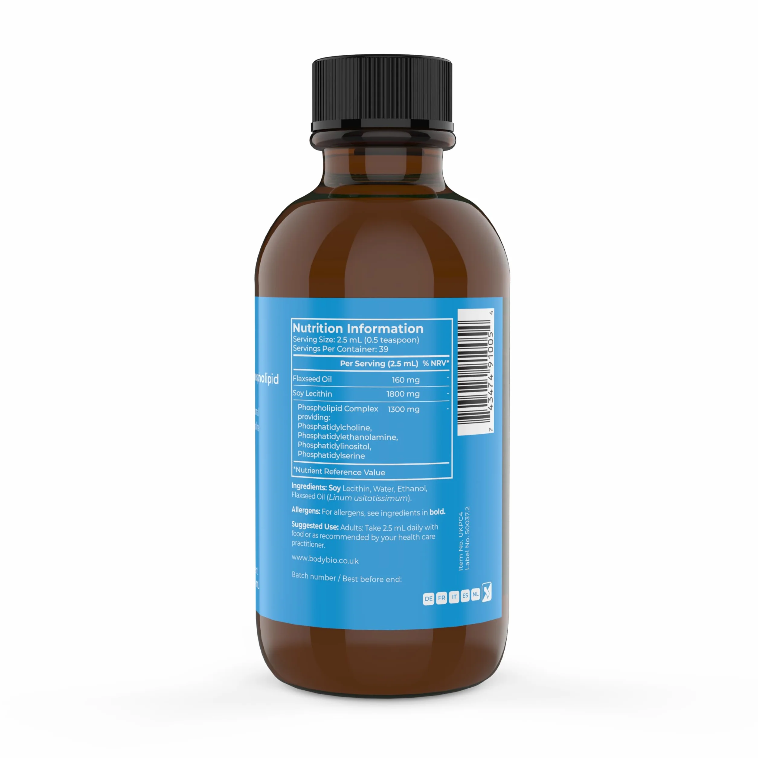 BodyBio PC Phosphatidylcholine Supplement for Brain Health, Cognitive Function, Cellular Repair, 4 FL OZ