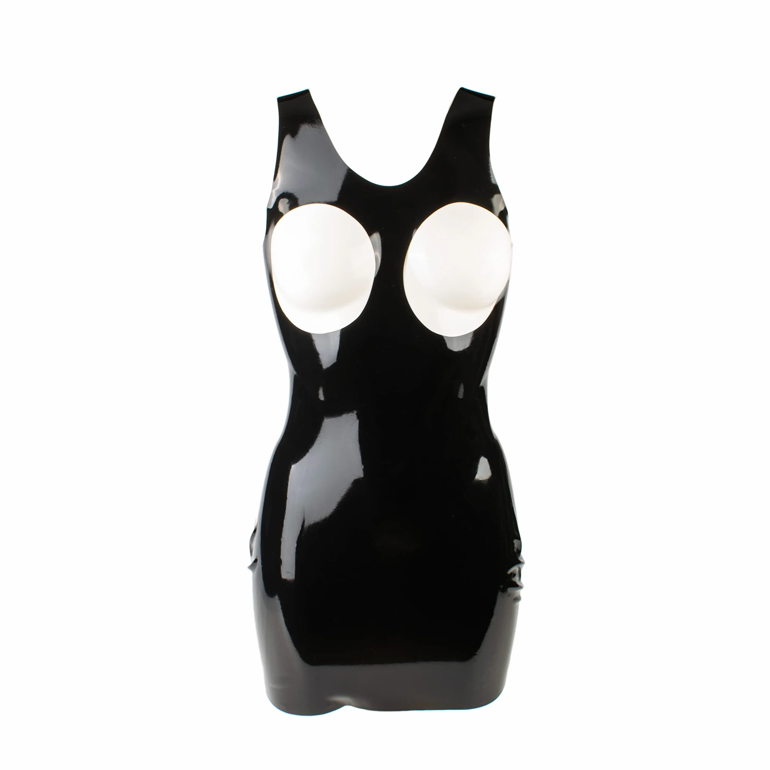 Rubberfashion Vestito in Lattice Mini Corto Senza Maniche con Spalline Sexy per Donne