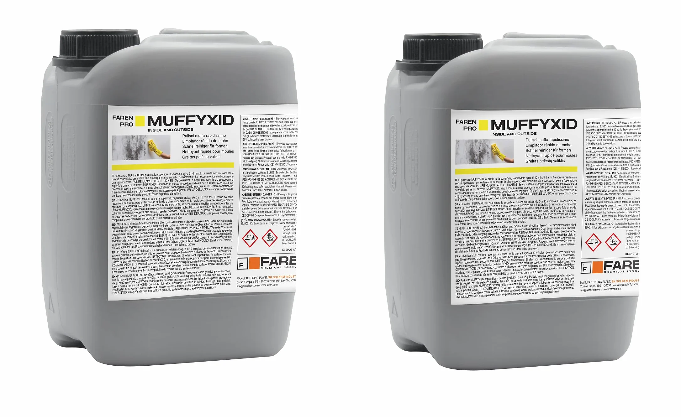 Faren Rimuovi Muffa Antimuffa Pulitore Muffa 5 Lt (2 PZ)