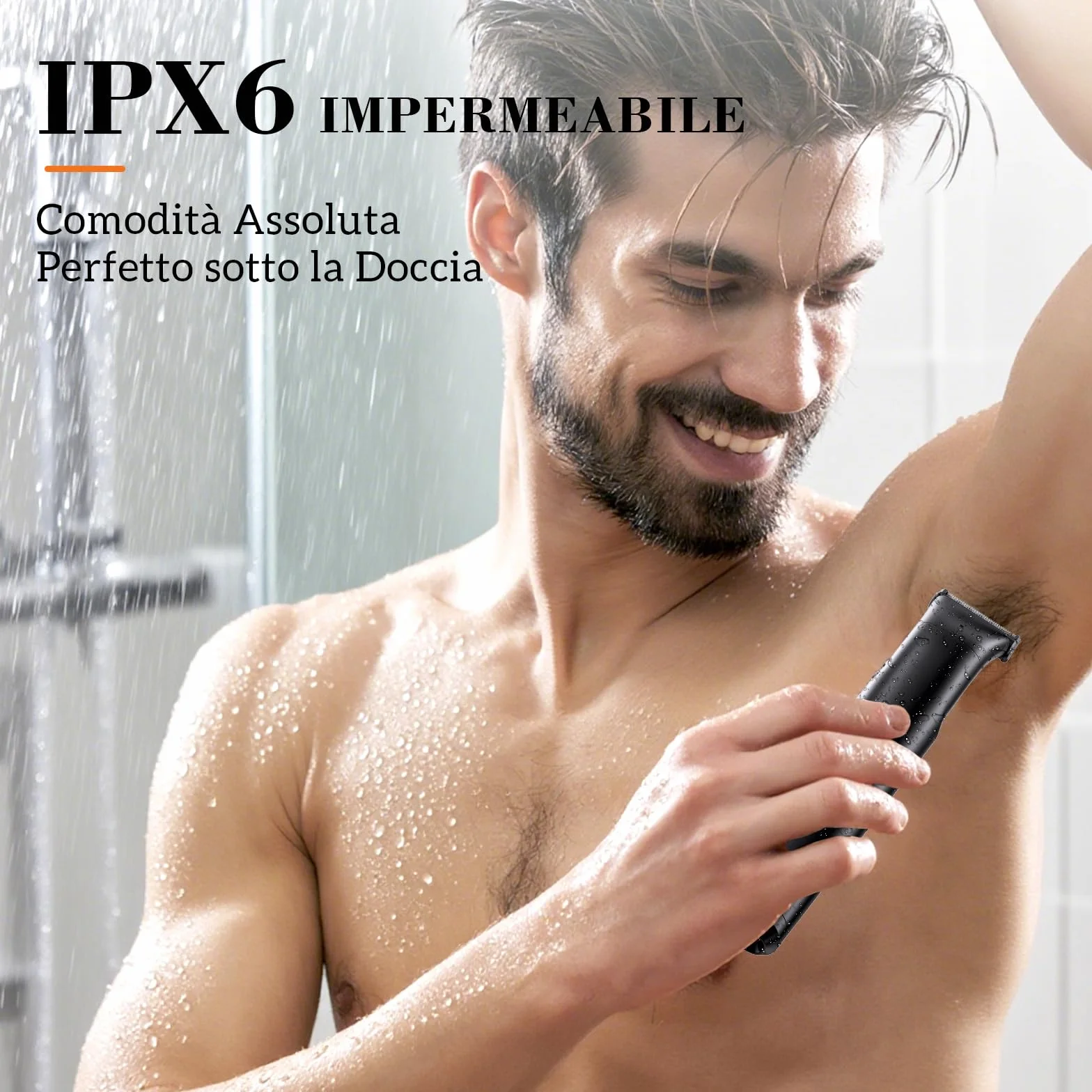 MAXGROOM 2 in 1 Rasoio Elettrico Corpo Uomo a Umido e Secco, Depilatore Corpo con 2 Testine, Display LED