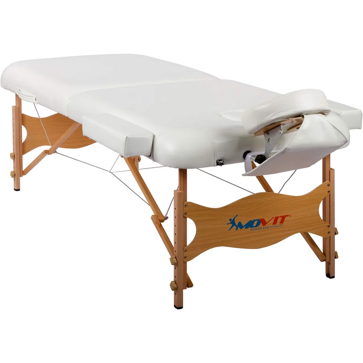 MOVIT Deluxe Lettino da massaggio incl. borsa, larghezza XXL 80 cm, imbottitura 8 cm, struttura in legno massiccio, colore a scelta, testato per sostanze nocive, bianco