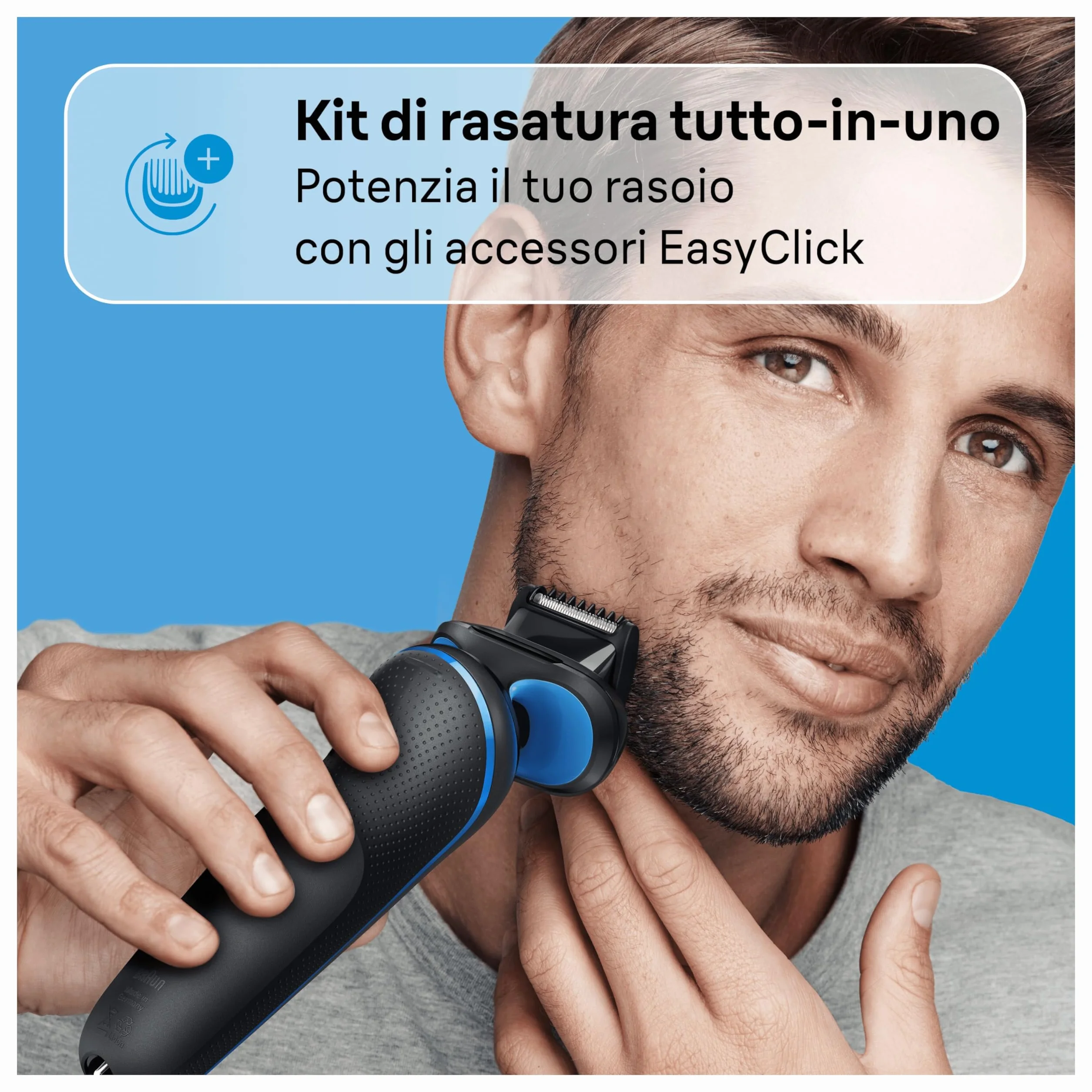 Braun Series 5 Rasoio Elettrico Barba Uomo, Wet&Dry Ricaricabile, 51-B1000s Blu