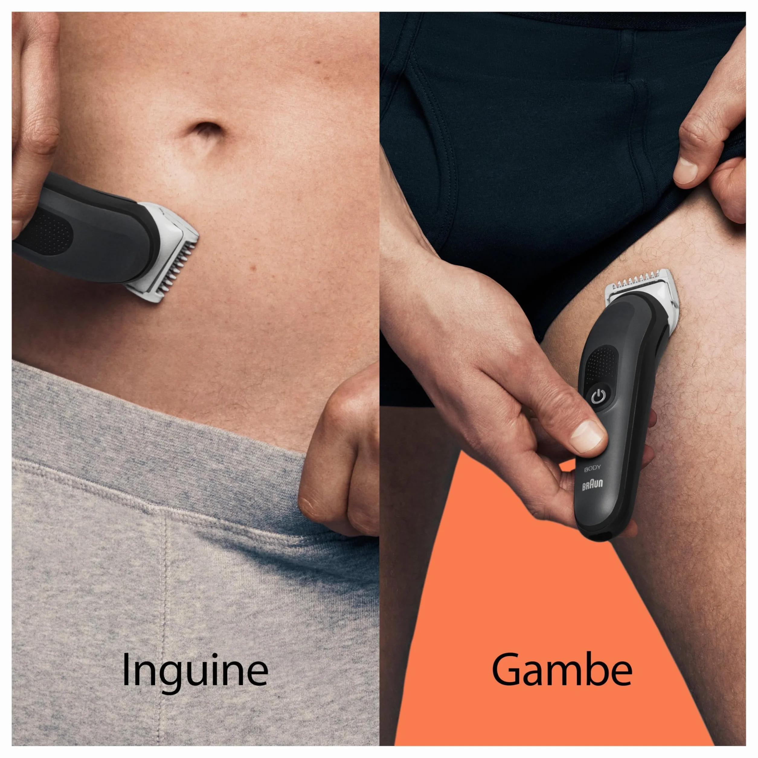 Braun Series 3 3340 Depilatore Corpo Uomo, Pettini 1mm 3mm, Tecnologia SkinShield, Lavabile