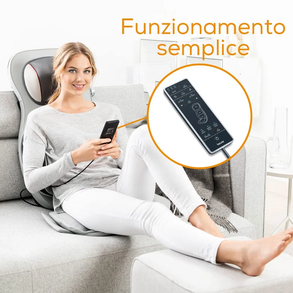 Beurer MG 320 – Coprisedile per Massaggio Shiatsu Benefico ad Aria Compressa e Riscaldamento Attivabile