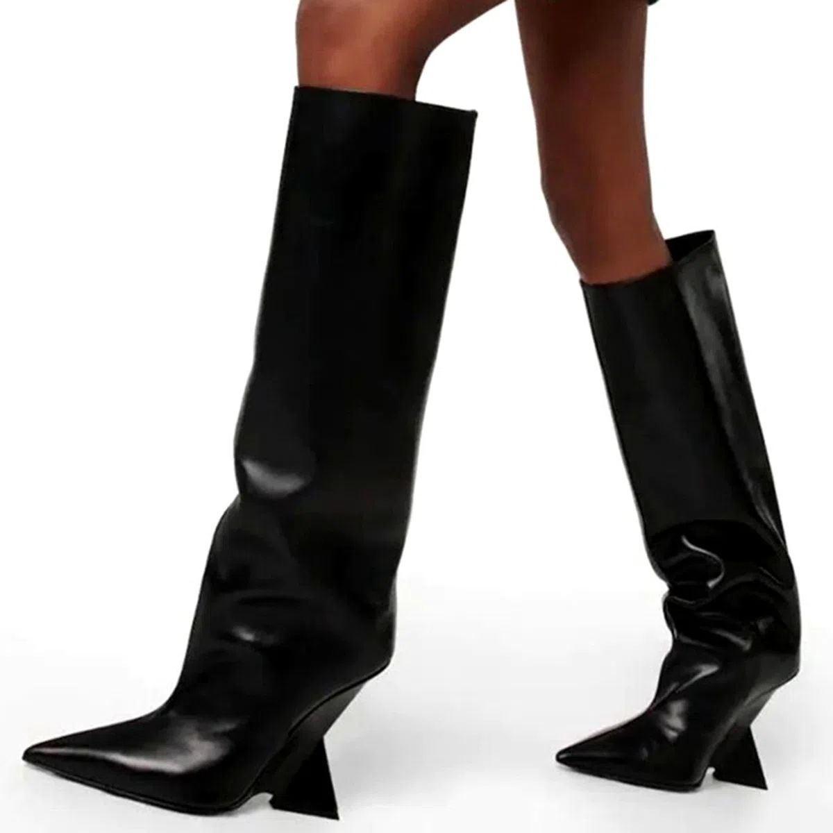 10CM/3.93IN Toe a Punta Tacchi a Spillo Sexy Coscia Donna Stivali Alti Discoteca Prom Party Pole Dancing Boots